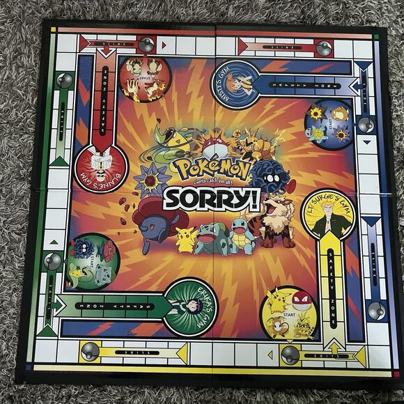 Pokemon Vintage 2000 Sorry Board Game Toy Gotta Catch Em All! Pikachu Pika - Picture 3 of 16